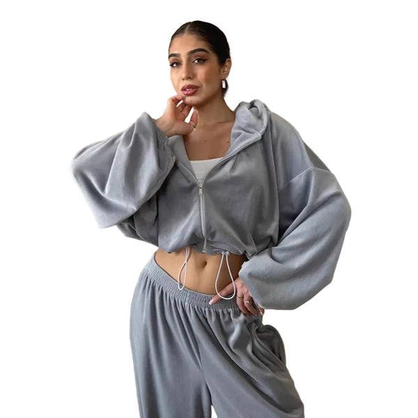 Zip-up Hoodie Set Damen