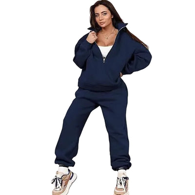 Half-Zip Crop Hoodie Damen