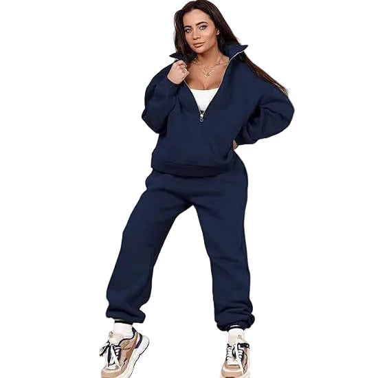 Half-Zip Crop Hoodie Damen