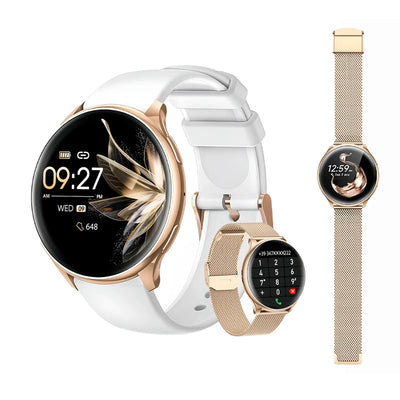 Damen Smartwatch 1.39 Zoll  Fitnessuhr mit Herzfrequenz, Blutdruck & Zyklus-Tracking, IP67 Wasserdicht