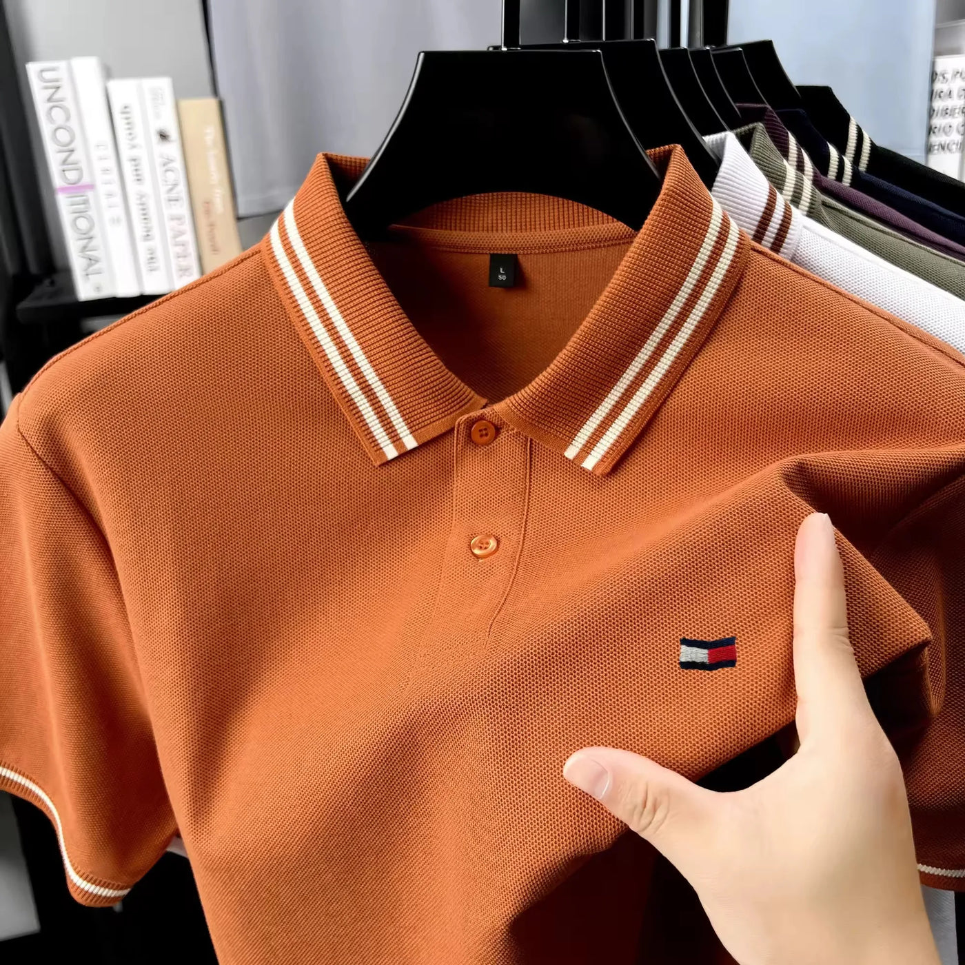 Herren Poloshirt Kurzarm - 100% Baumwolle mit Sticklogo