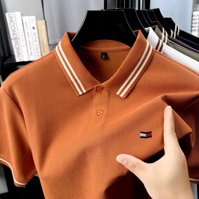 Herren Poloshirt Kurzarm - 100% Baumwolle mit Sticklogo