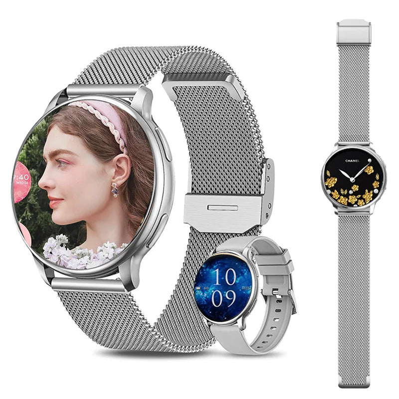 Damen Smartwatch 1.39 Zoll  Fitnessuhr mit Herzfrequenz, Blutdruck & Zyklus-Tracking, IP67 Wasserdicht