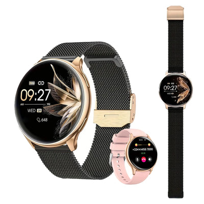 Damen Smartwatch 1.39 Zoll  Fitnessuhr mit Herzfrequenz, Blutdruck & Zyklus-Tracking, IP67 Wasserdicht