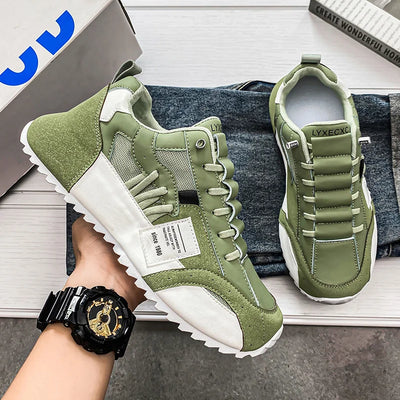Weiß Front: Herren Freizeit-Sneaker Weiß  Plateau-Stil  Vorderansicht